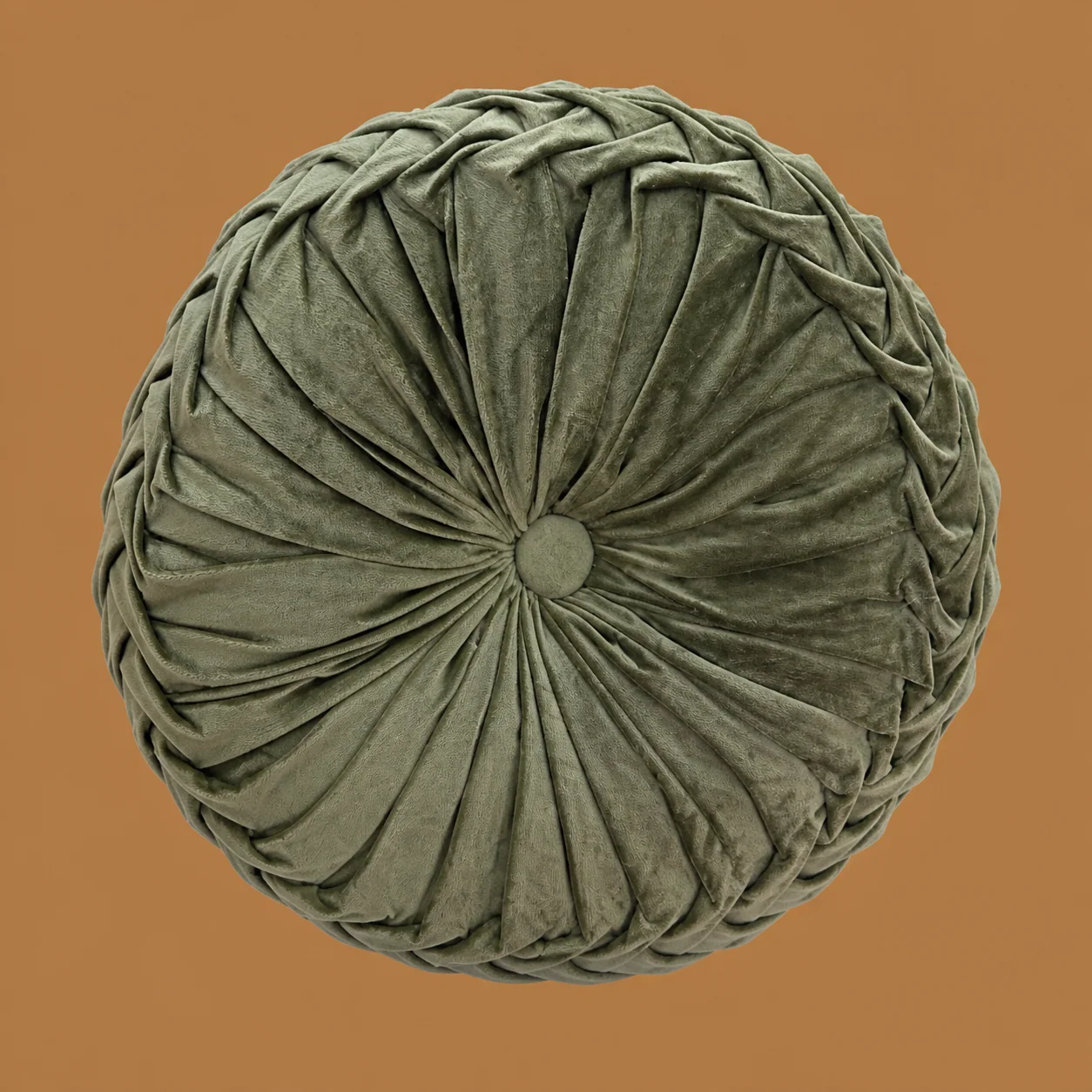 Round Pleated Pillow by Maker unrecorded