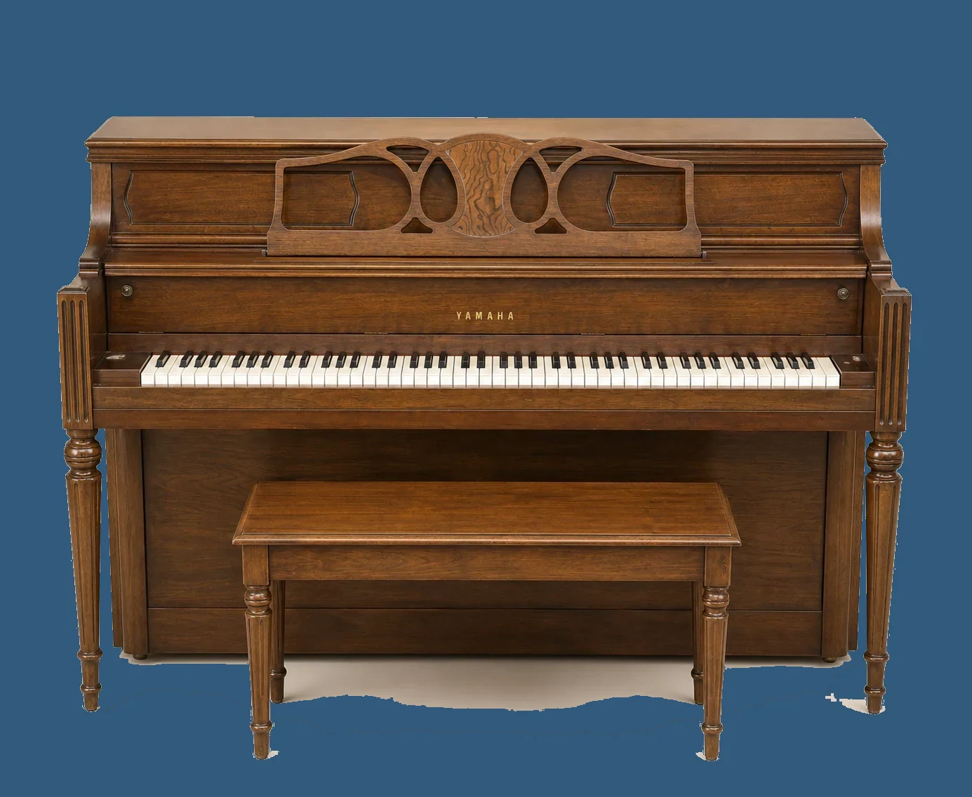 Vintage Yamaha Upright Piano and Bench by Yamaha Corporation