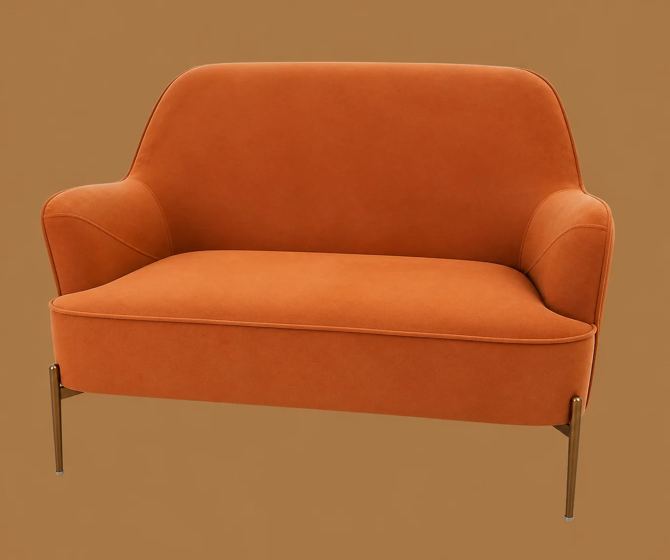Orange Loveseat by Maker unrecorded