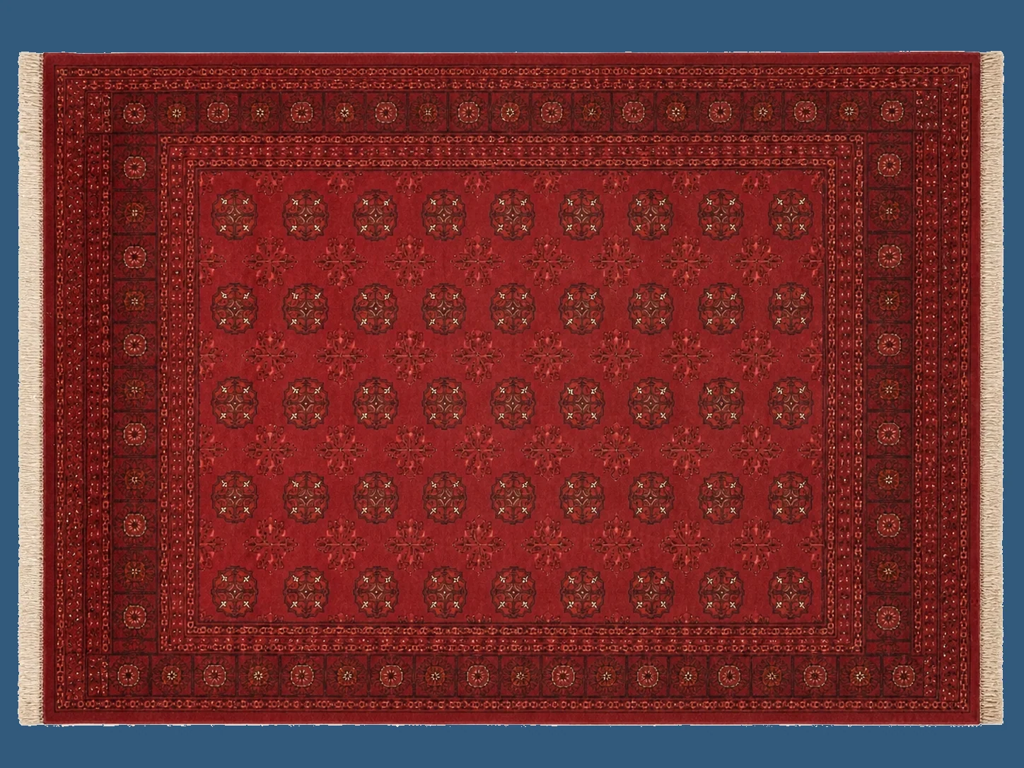 Red Medallion Rug by Maker unrecorded