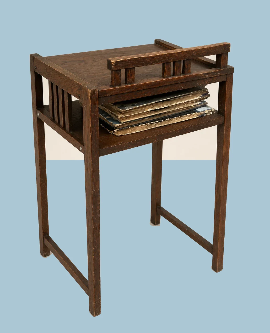 Arts-and-Crafts Oak Phonograph Table by Maker unrecorded