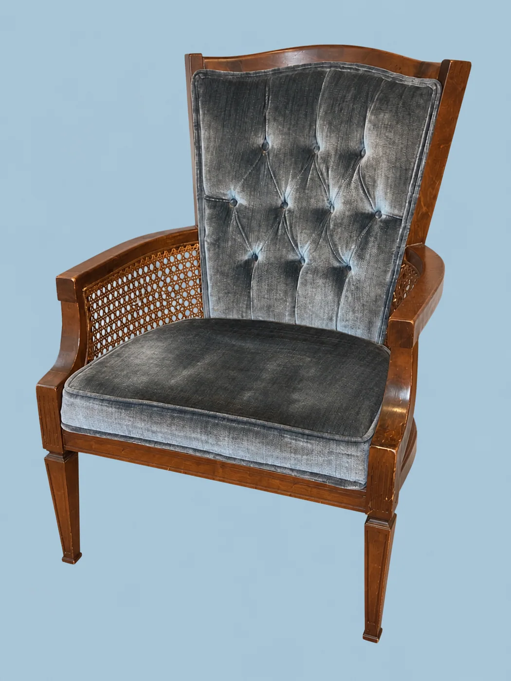 Tufted Cane Armchair by Maker unrecorded