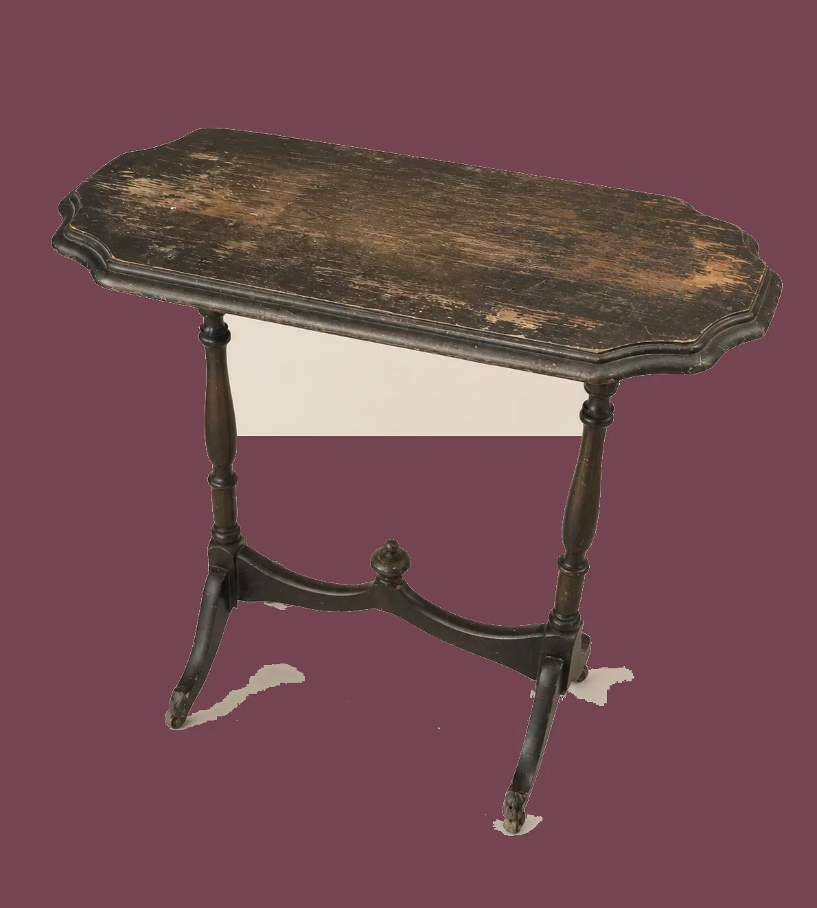 Small Distressed Side Table by Maker unrecorded