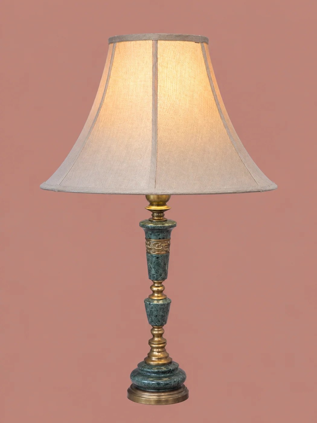 Marble and Brass Table Lamp by Maker unrecorded