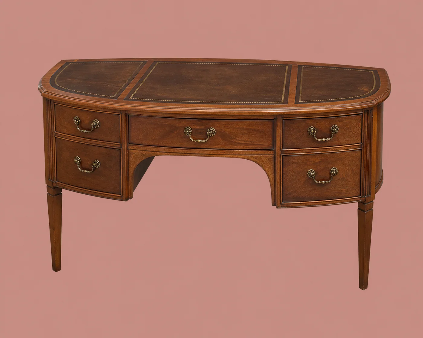 Leather-Top Writing Desk by Maker unrecorded