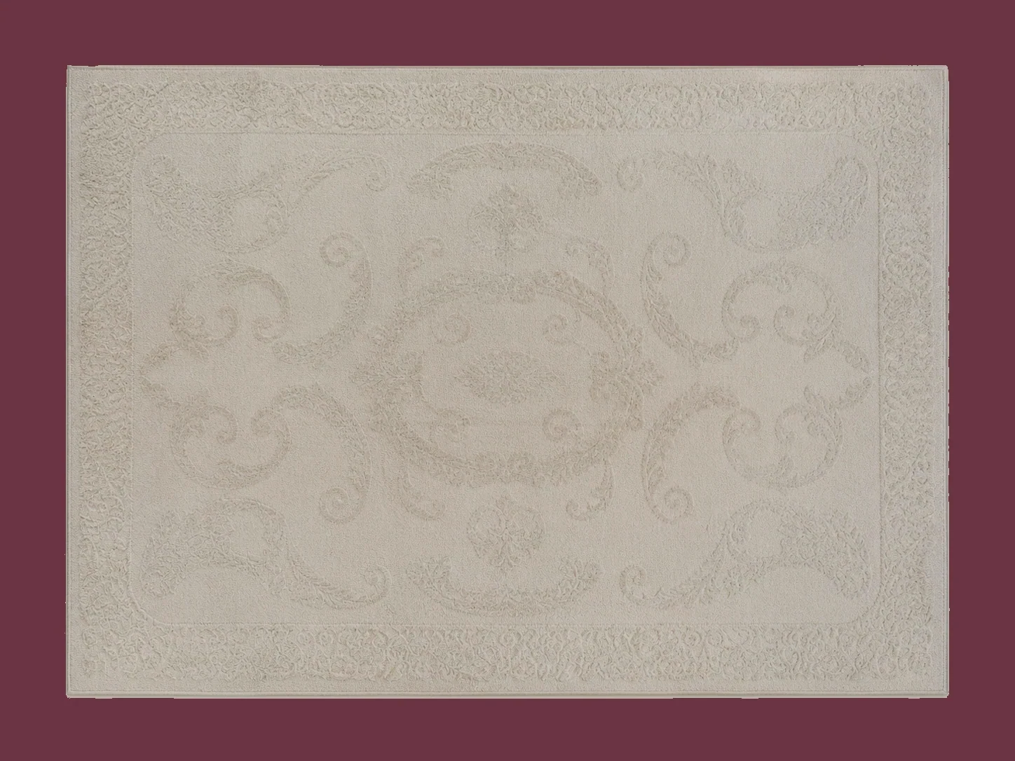 White Tonal Room Rug by Maker unrecorded